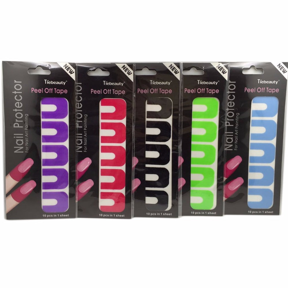 Peel off nageltejp för nail art mot kladd runt nageln, 10 st
