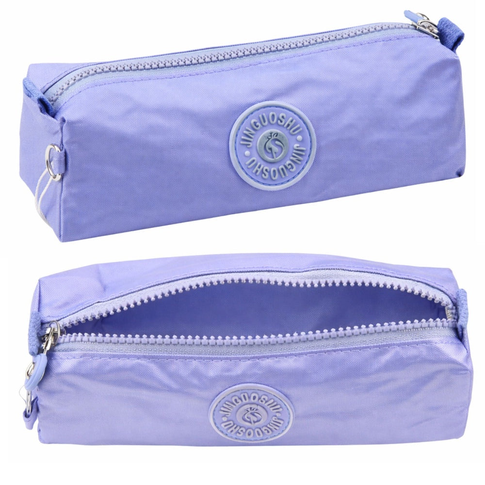 Pennskrin enfackigt blå 21,5 x 7 cm, 1 fack med dragkedja