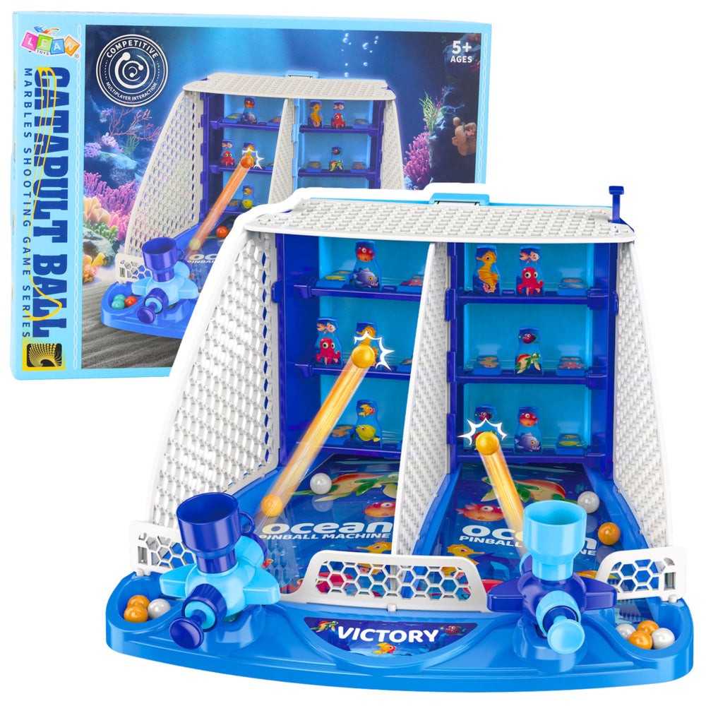 Pinballspel för barn 2 spelare med 2 launchers och 16 kulor