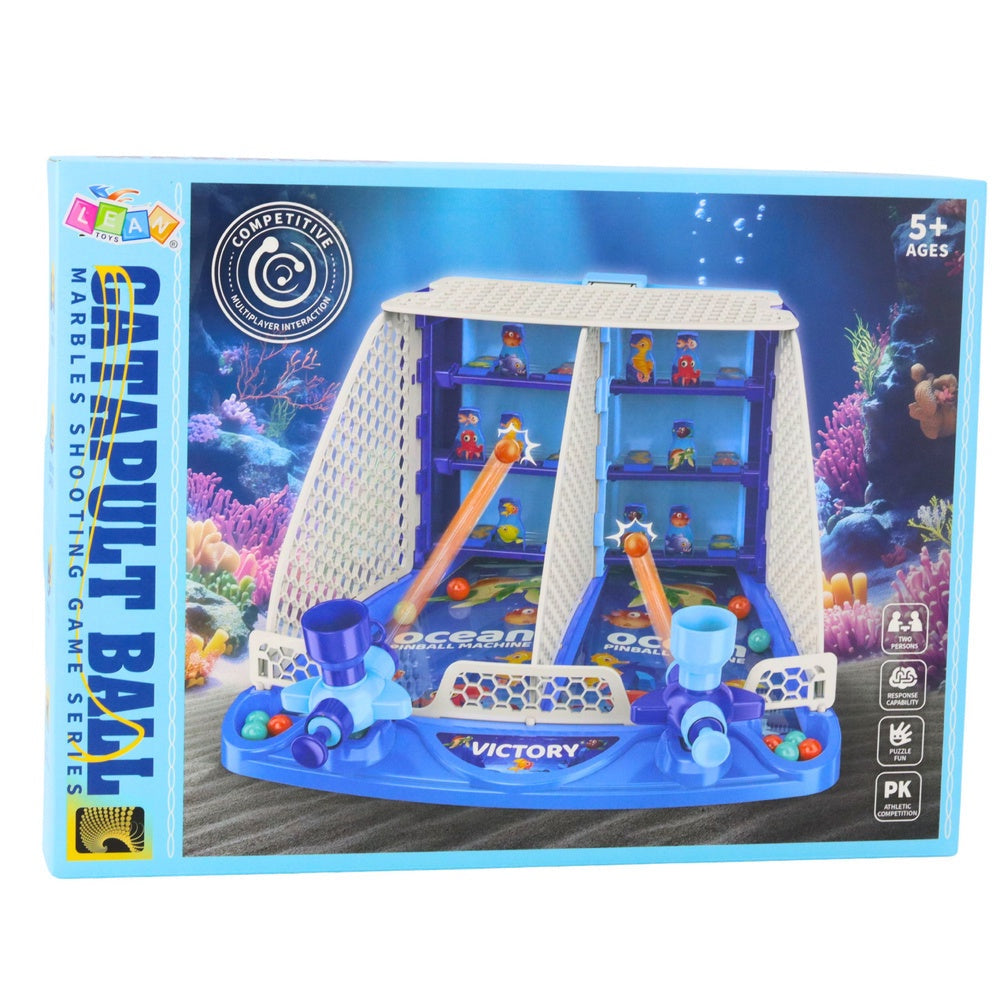 Pinballspel för barn 2 spelare med 2 launchers och 16 kulor