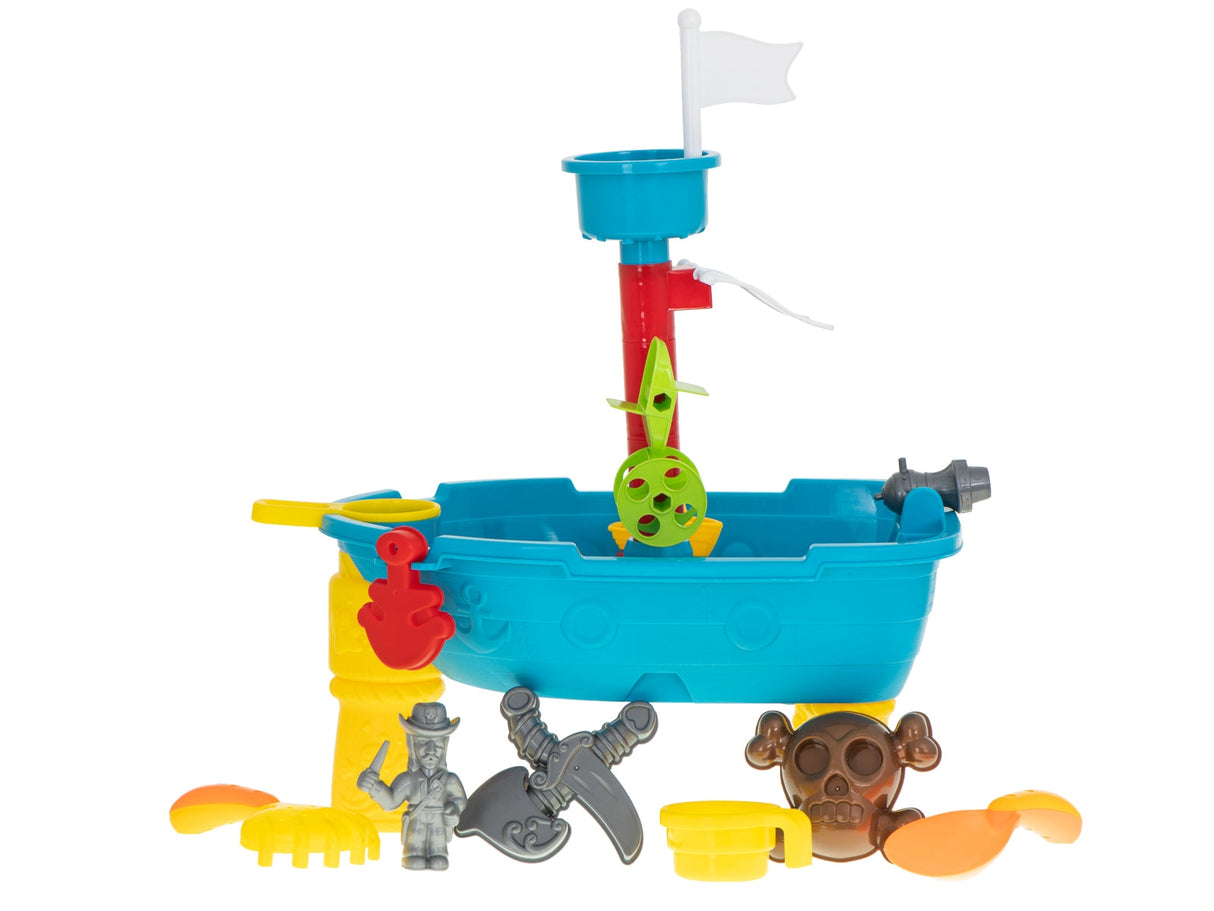 Piratskepp sand- och vattenlekset med fontän, tillbehör, 3+ år