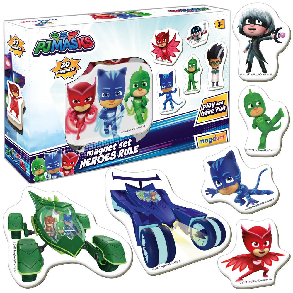 Pj Masks magnetset 20-pack magneter för barn 3+ (ca 3–8 cm)