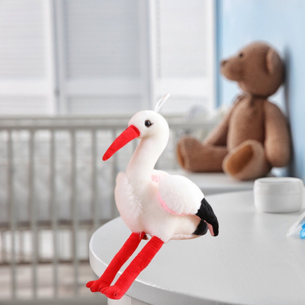 Plyschstork gosedjur 37 cm mjuk kramleksak för barn