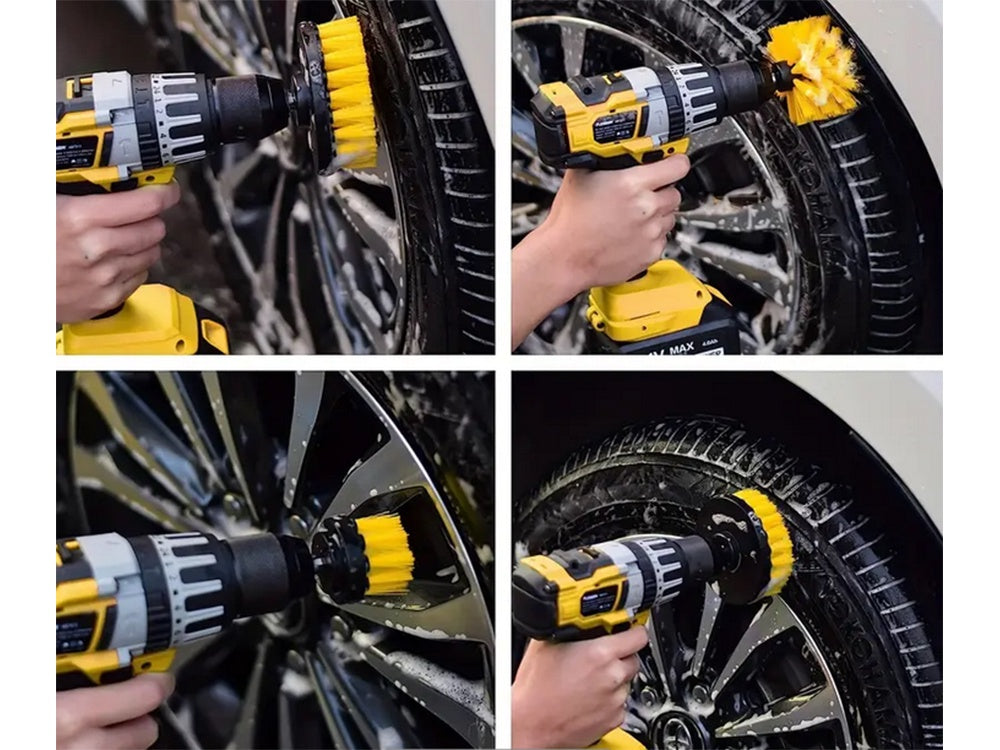 Poleringsset för borrmaskin 23 delar borstar och svampar M10/8 mm