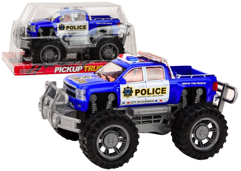 Polispickup leksaksbil off-road 31 cm med friktionsdrift, 3+ år