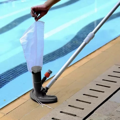 Poolbottenstädare vattendriven för trädgårdsslang med smutspåse