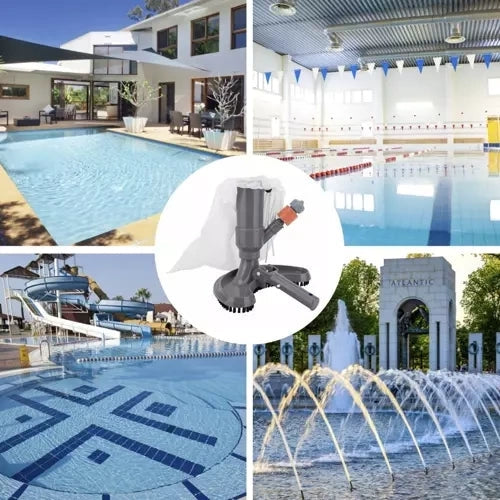 Poolbottenstädare vattendriven för trädgårdsslang med smutspåse