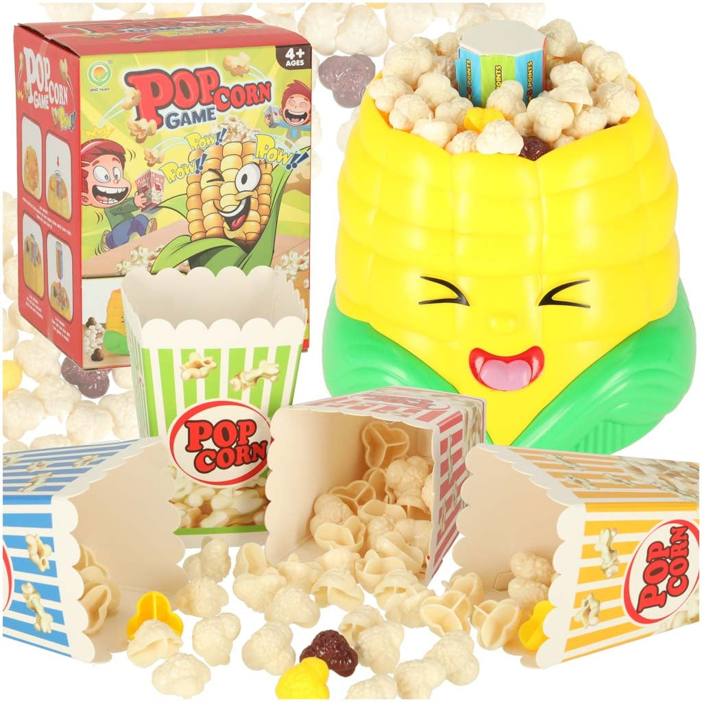 Popcornspel färdighetsspel för barn 4+ 2–4 spelare med popcornmaskin