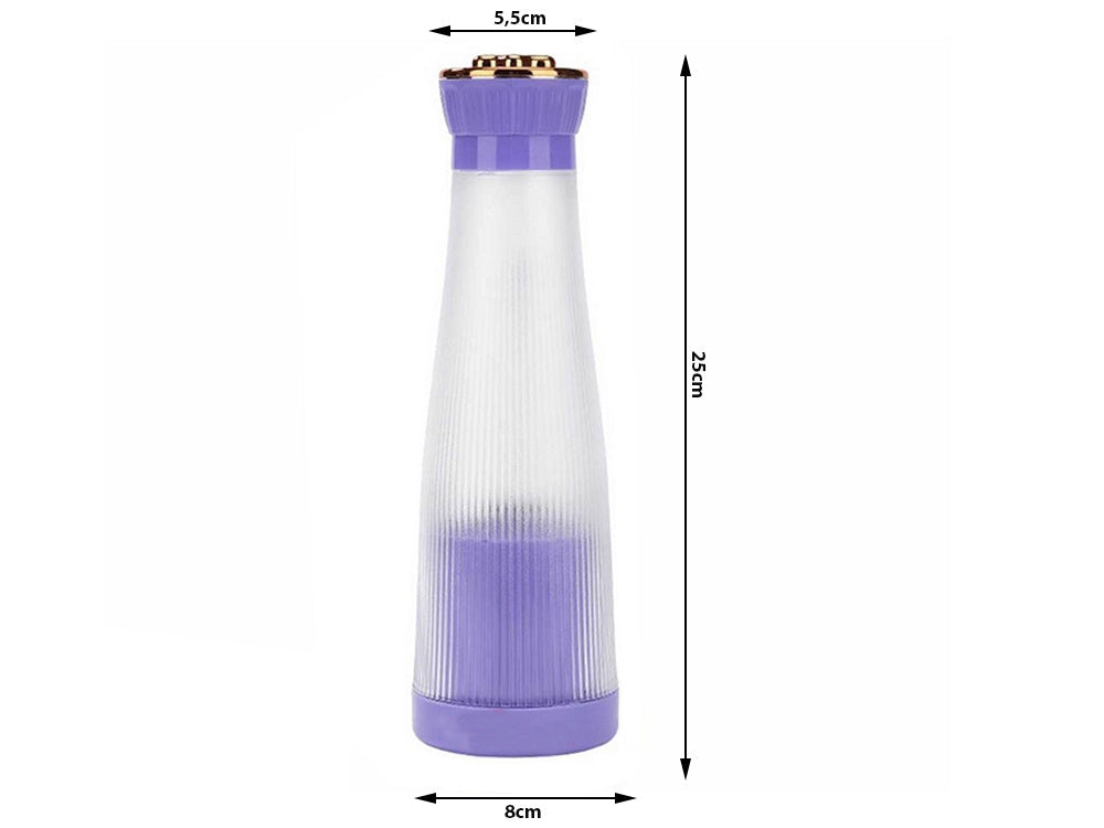 Portabel USB-blender 400 ml uppladdningsbar lila 6 stålblad