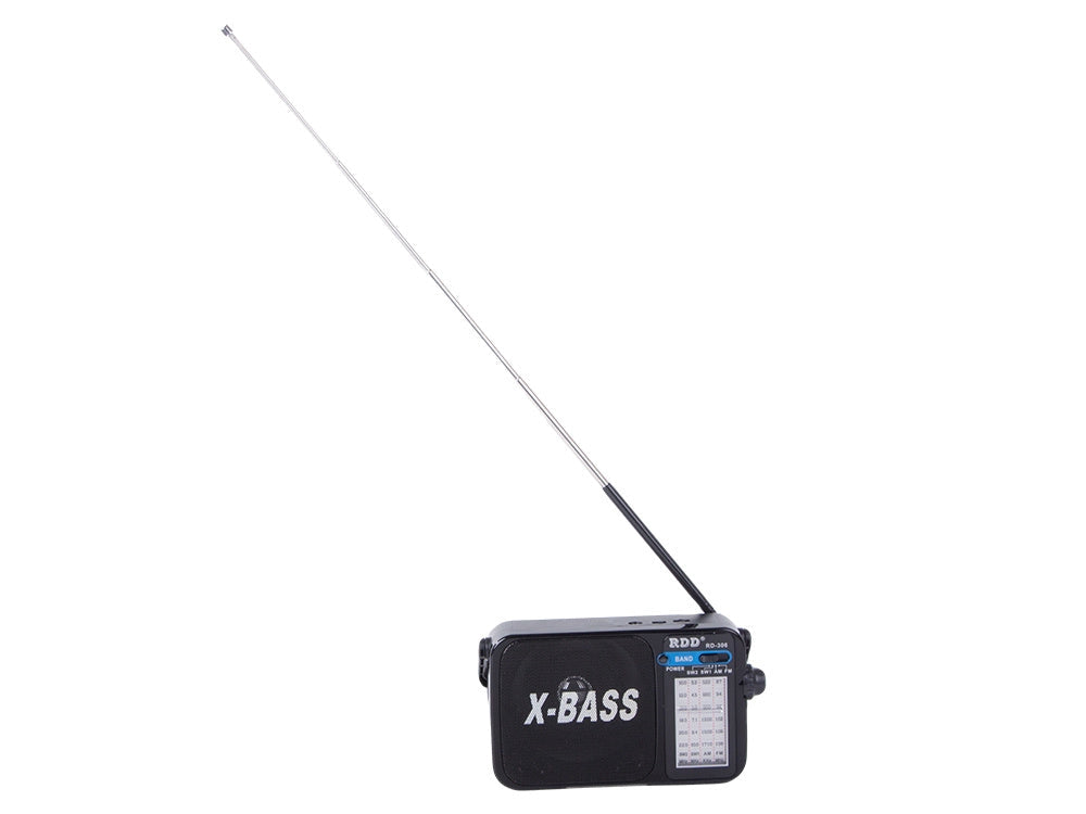Portabel radio FM/AM/kortvåg med LED-ficklampa USB-C svart