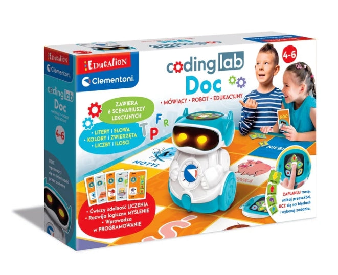 Programmeringsrobot för barn 4–6 år DOC med spelbräde och kort