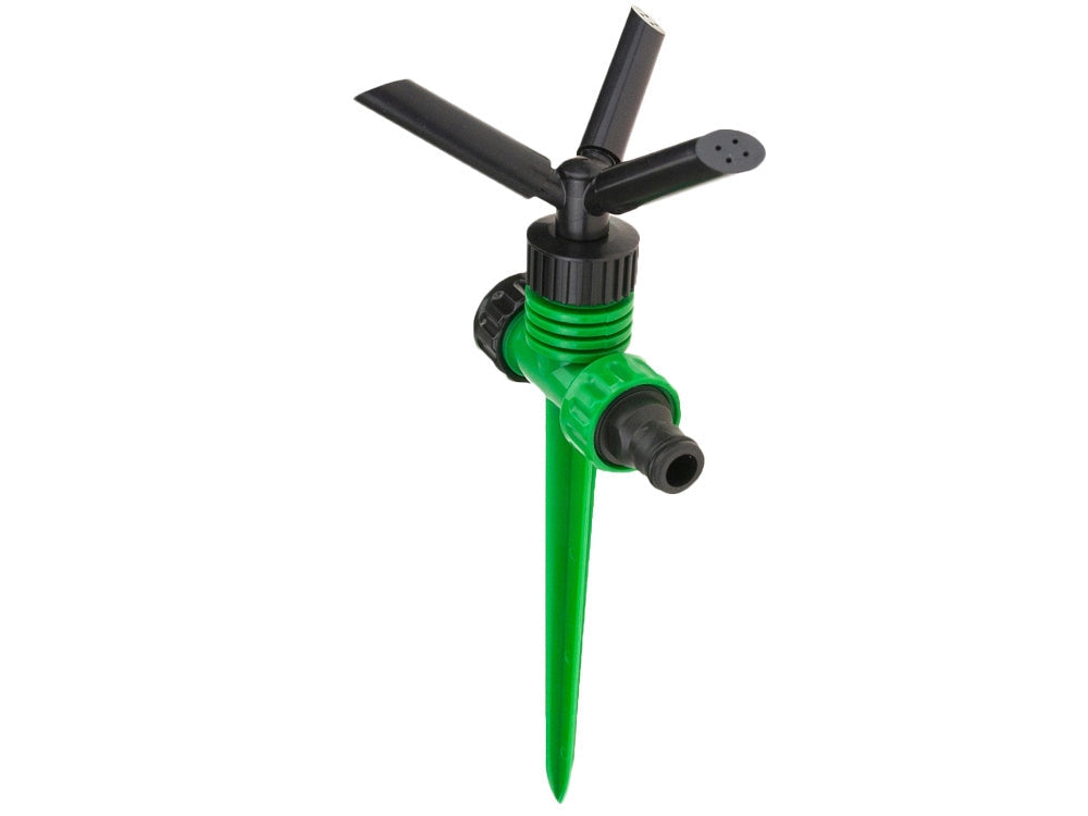 Pulserande sprinklerspridare 360° 3-arm 26x10,5 cm grön/svart