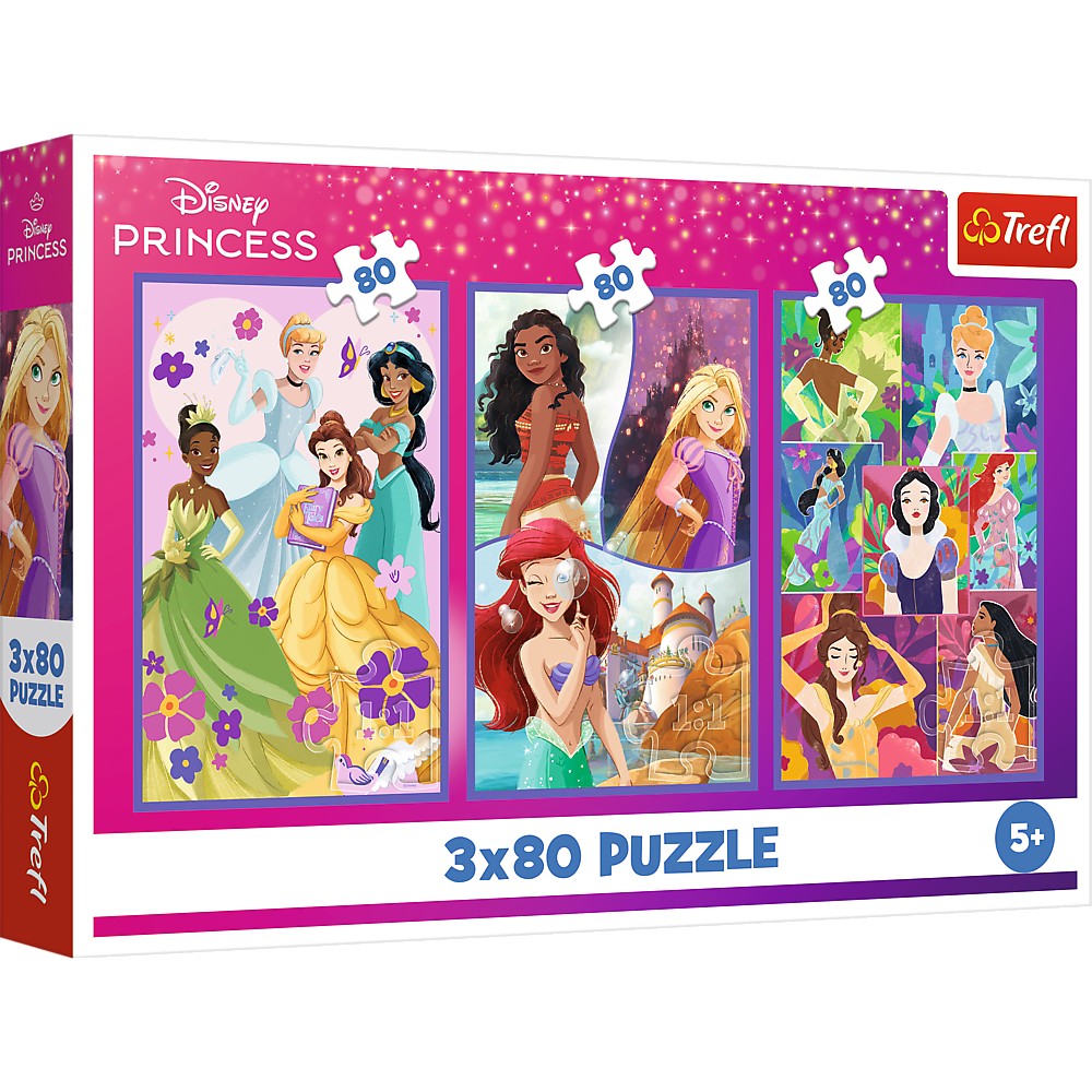 Pussel Disney-prinsessor 3x80 bitar 275x180 mm
