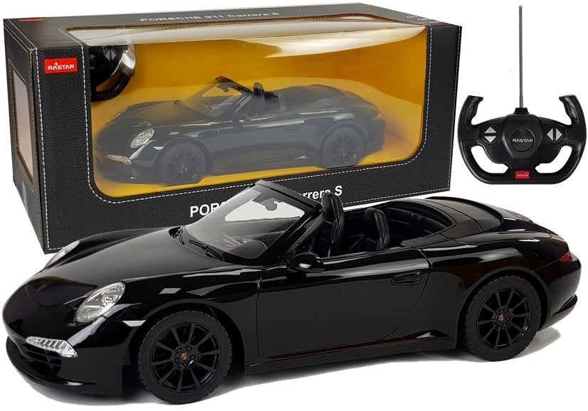 RC-bil Porsche 911 Carrera S 1:12 svart med LED-ljus 9 km/h