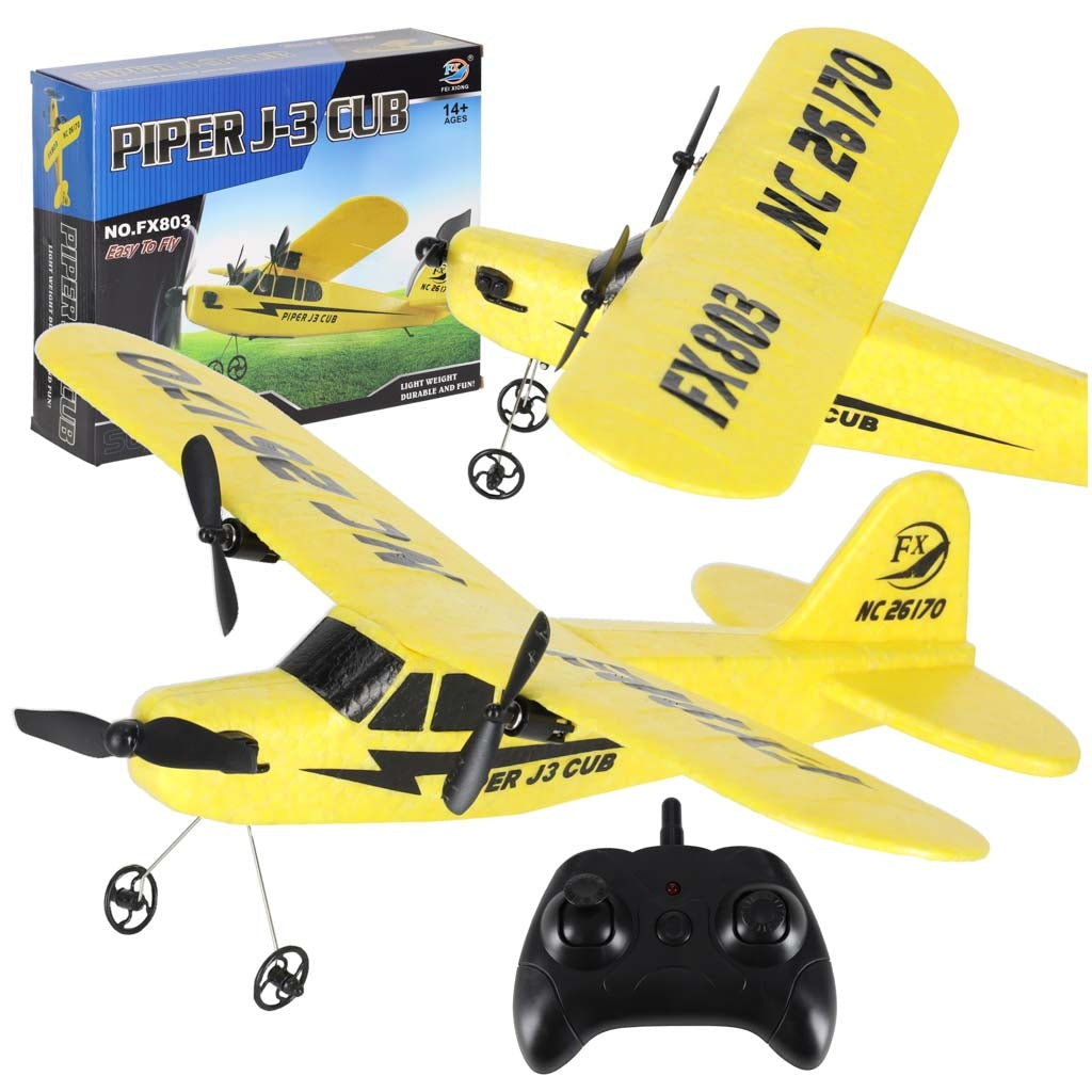 RC-flygplan Piper FX803 2.4 GHz med sändare, 150 mAh batteri gul
