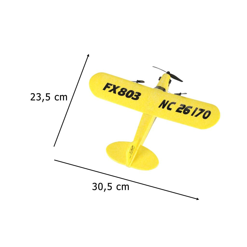 RC-flygplan Piper FX803 2.4 GHz med sändare, 150 mAh batteri gul