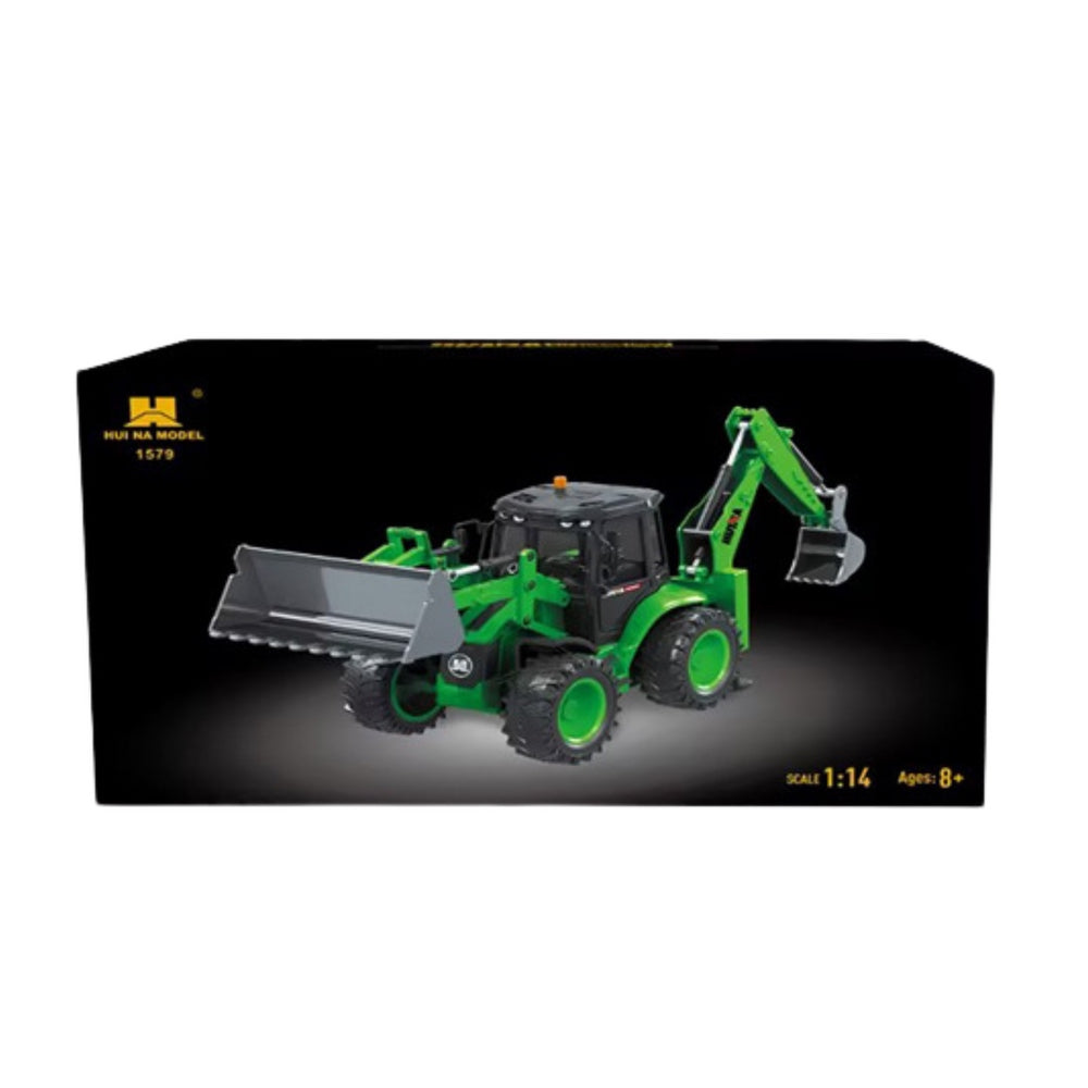 RC grävmaskin 1:14 9-kanals 2.4GHz med ljus/ljud metall 77 cm