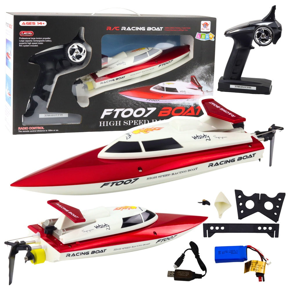 RC motorbåt FT007 1:16 borstlös 2.4GHz LiPo 150 m räckvidd