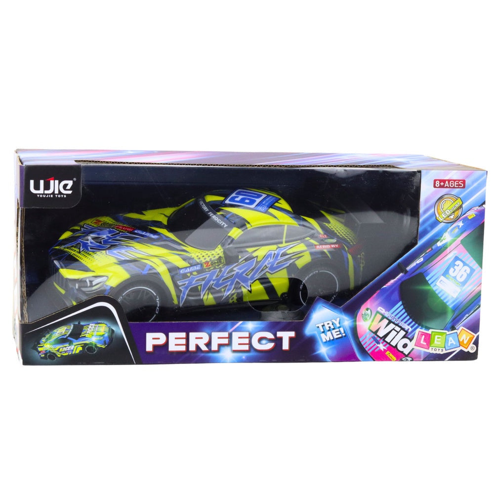 RC racingbil 27 MHz med upplyst kaross 25,5 cm inkl fjärrkontroll