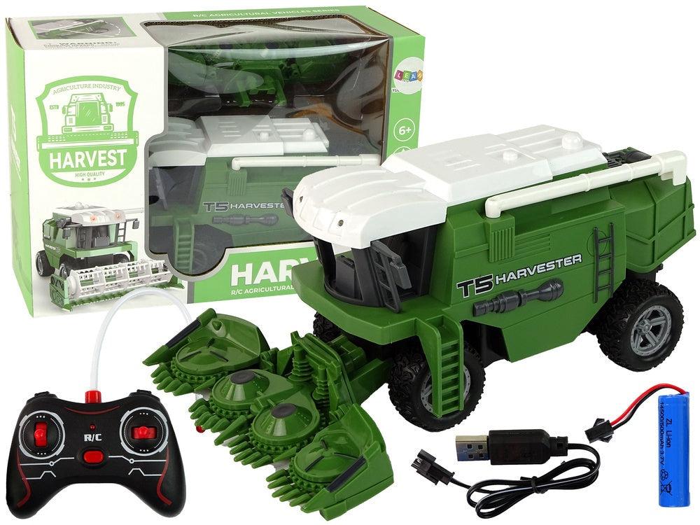 R/C skördetröska leksak med LED-ljus, batteri & laddkabel