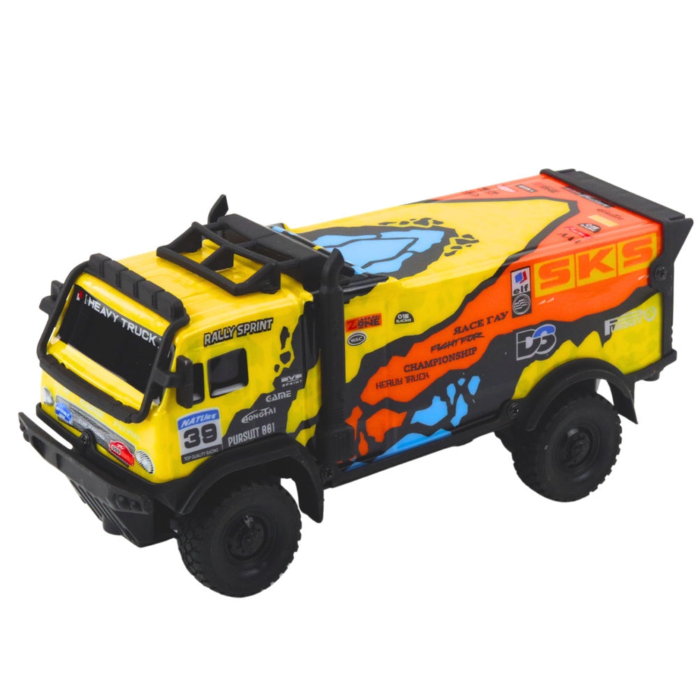 RC-truck med fjärrkontroll och signalhorn, gul 20 cm