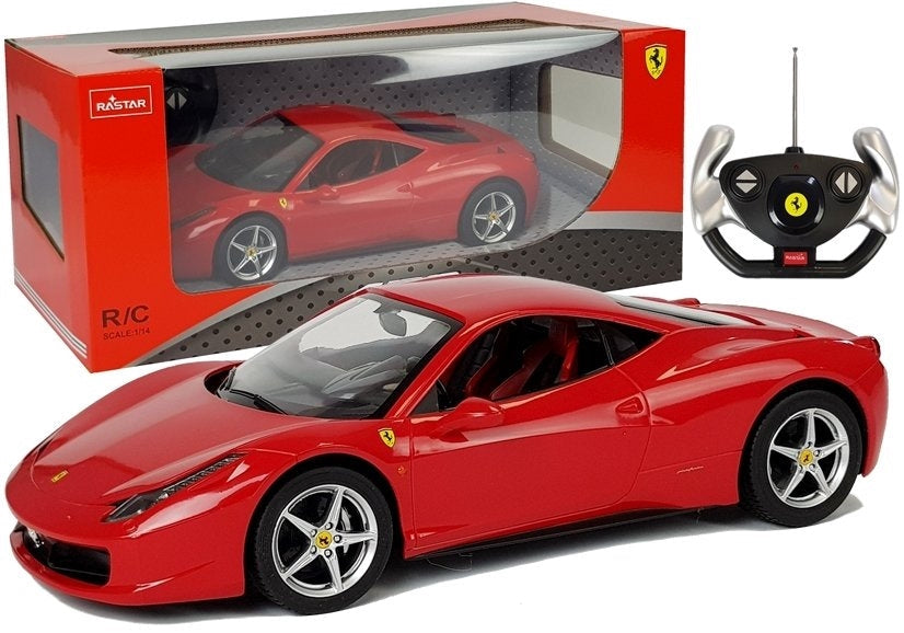 Radiostyrd Ferrari Italia bil 1:14 röd med ljus 2,4 GHz