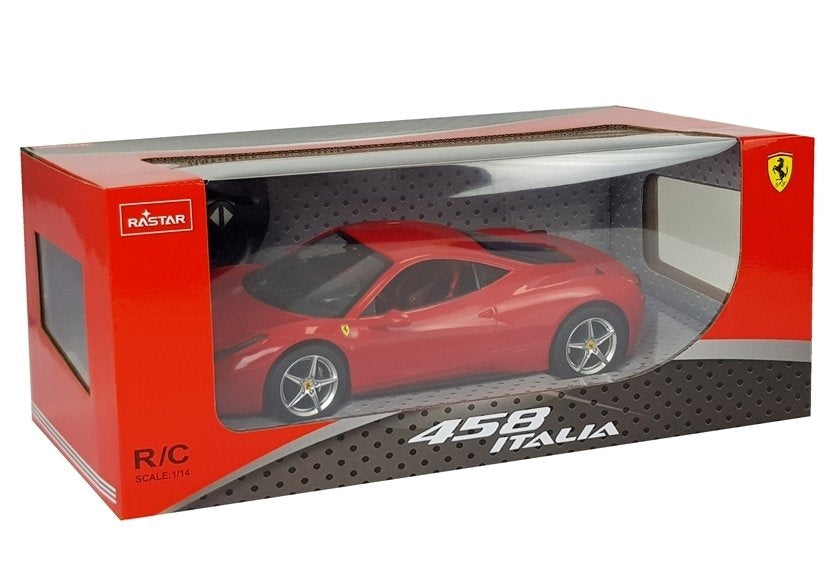 Radiostyrd Ferrari Italia bil 1:14 röd med ljus 2,4 GHz