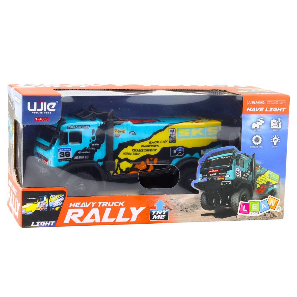 Radiostyrd RC-truck 20 cm med fjärrkontroll och horn, blå