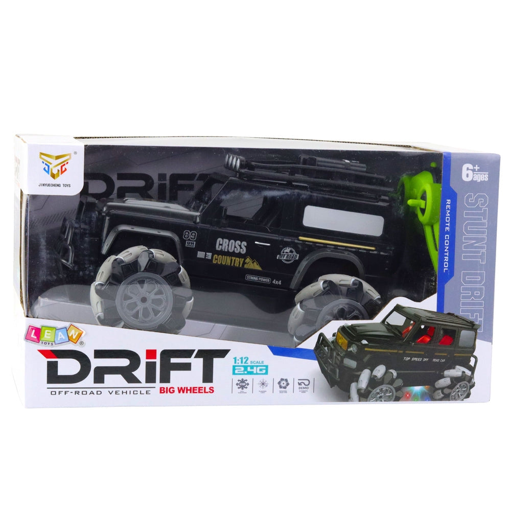 Radiostyrd bil 1:12 off-road drift 2.4GHz med LED och 360° rotation