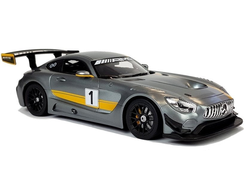 Radiostyrd bil Mercedes AMG GT3 1:14 grå 2.4 GHz med ljus