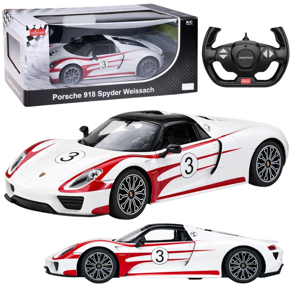 Radiostyrd bil Porsche 918 Spyder 1:14 2,4 GHz LED-ljus vit