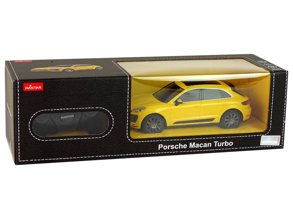 Radiostyrd bil Porsche Macan Turbo 1:24 gul med fjärrkontroll