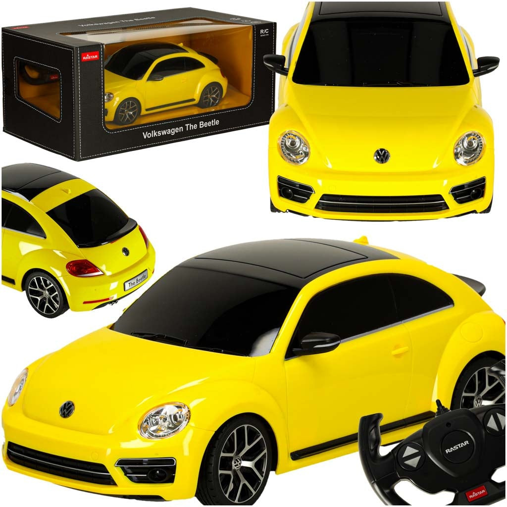 Radiostyrd bil RC 1:14 Volkswagen Beetle gul med handkontroll