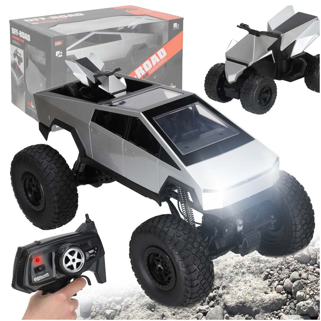 Radiostyrd offroad pickup 1:8 4WD 2.4GHz 7,4V LED 45cm + minibils