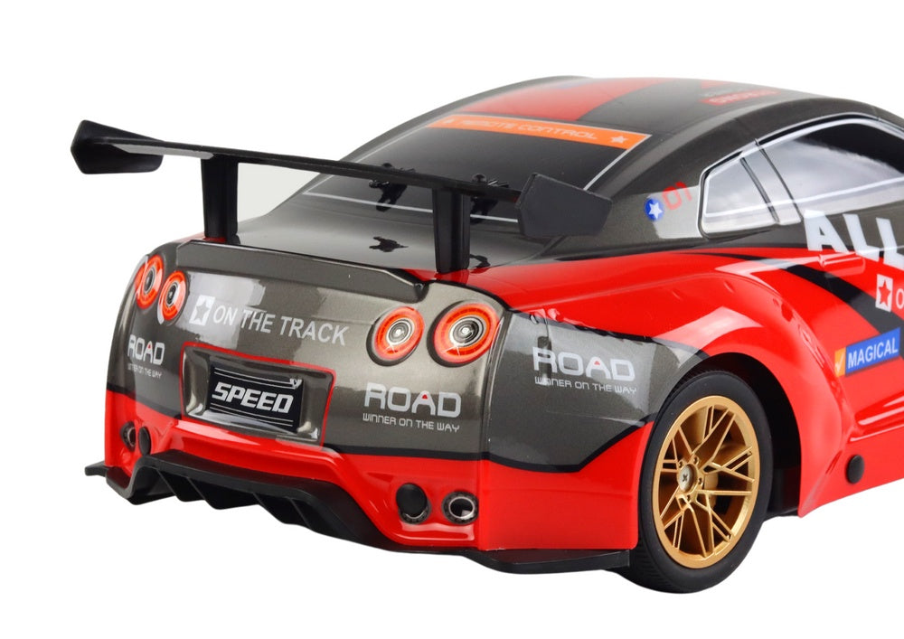 Radiostyrd sportbil 1:10 2.4GHz 25 km/h LED-ljus 7.4V batteri