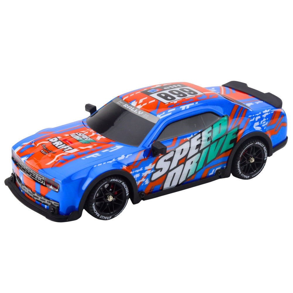 Radiostyrd sportbil 27 cm 2.4G med ljus och drift, 7.4V batteri