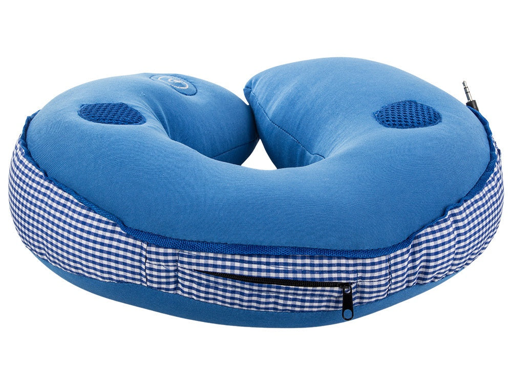 Resekudde nackkudde med vibrationsmassage och högtalare 27x26 cm