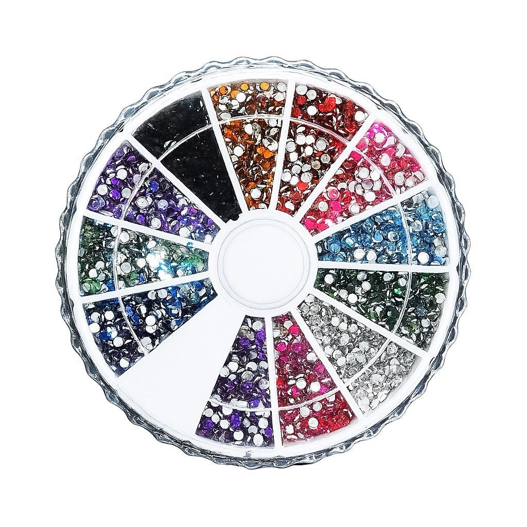 Rhinestones Glitterstenar i Förvaringsask för Nail Art Dekoration