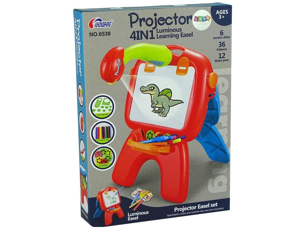 Rittavla med projektor dubbelsida whiteboard/krita 36 mallar 12 kritor