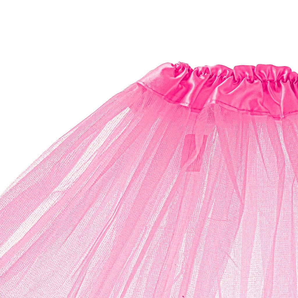 Rosa tyll tutu-kjol barn 3 lager elastisk midja 29 cm