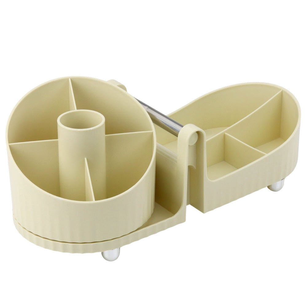 Roterande sminkorganisatör 360° 9 fack ABS plast 2-delad 36x16x16