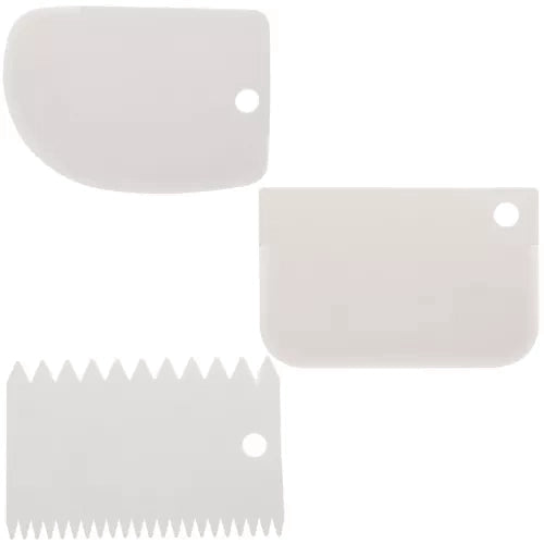 Roterande tårtfat 28 cm med 3 spatlar, vit