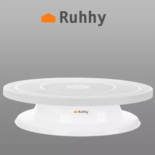 Roterande tårtfat 28 cm med 3 spatlar, vit