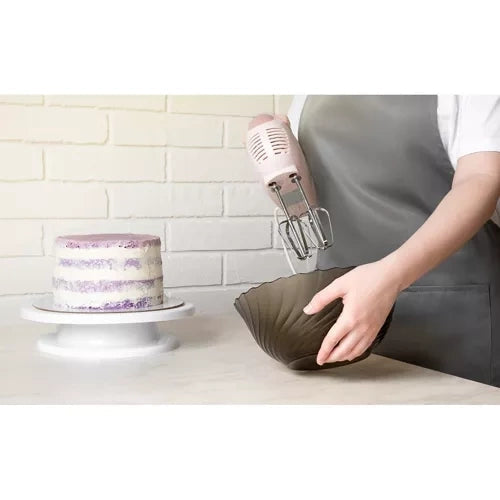 Roterande tårtfat 28 cm med 3 spatlar, vit