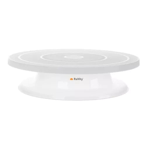 Roterande tårtfat 28 cm med 3 spatlar, vit