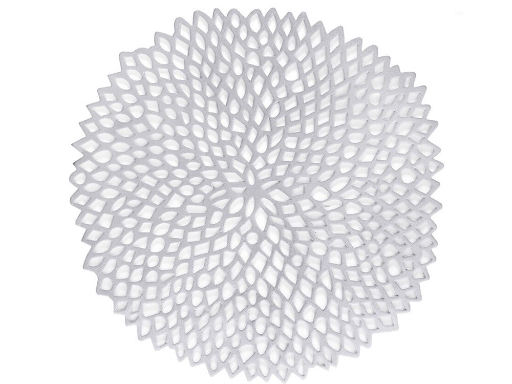 Rund bordstablett i plast silver Ø41 cm 1-pack