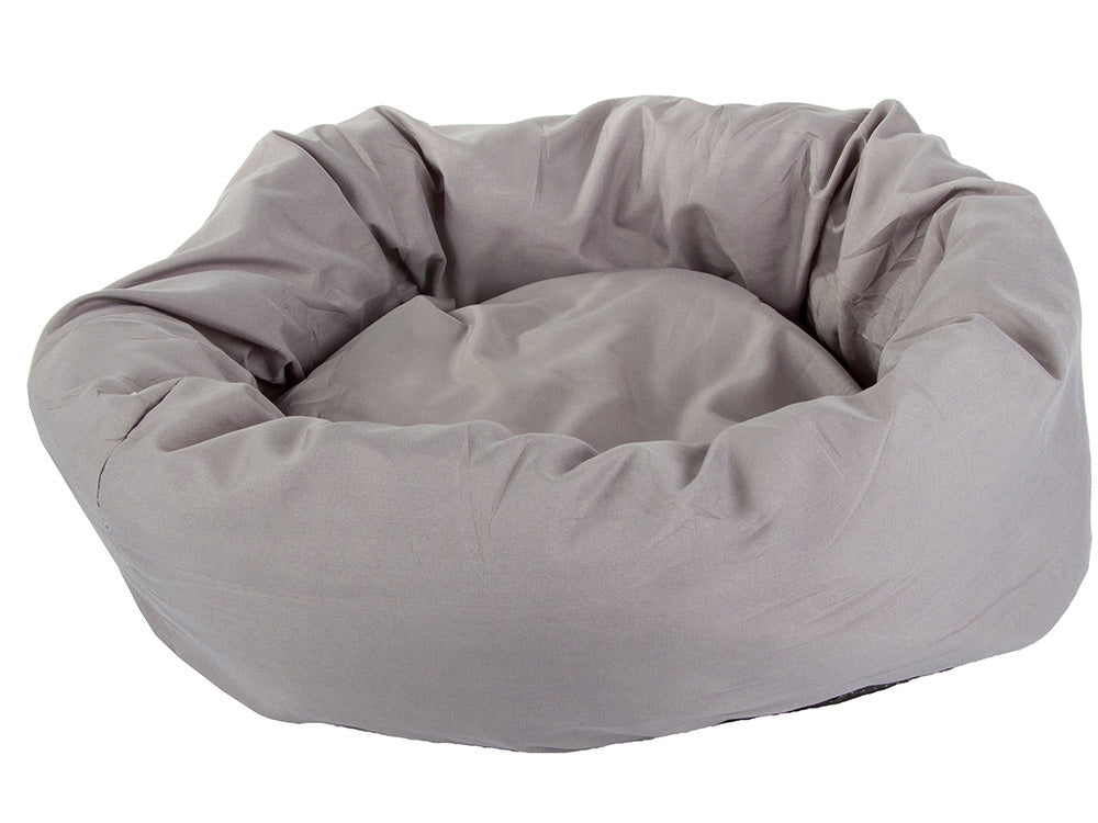 Rund hundbädd/kattbädd 50 cm med upphöjda kanter, blandade färger