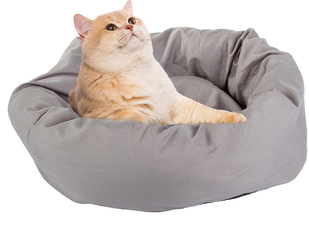 Rund hundbädd/kattbädd 50 cm med upphöjda kanter, blandade färger