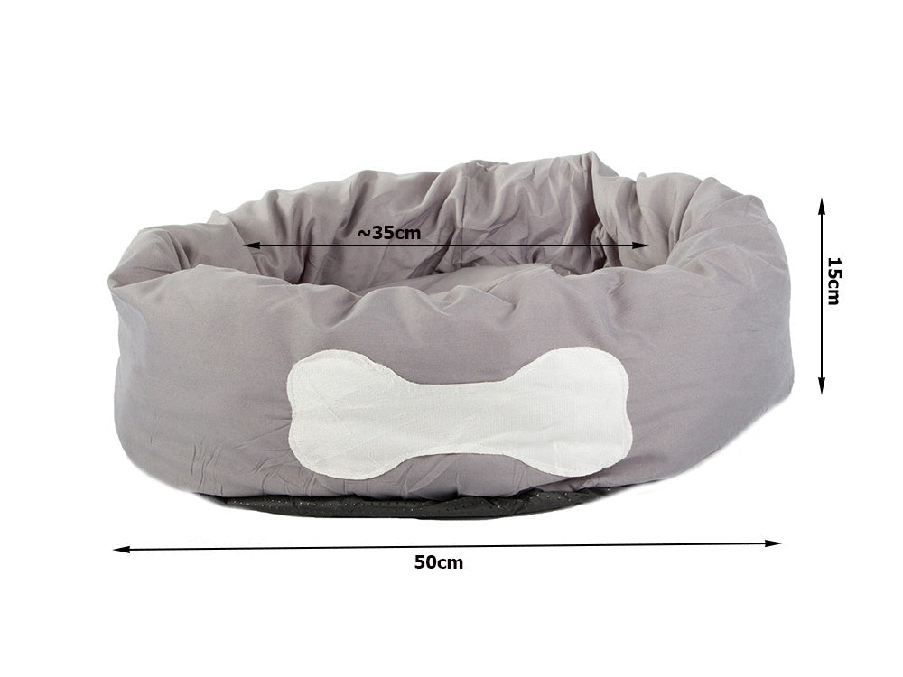 Rund hundbädd/kattbädd 50 cm med upphöjda kanter, blandade färger