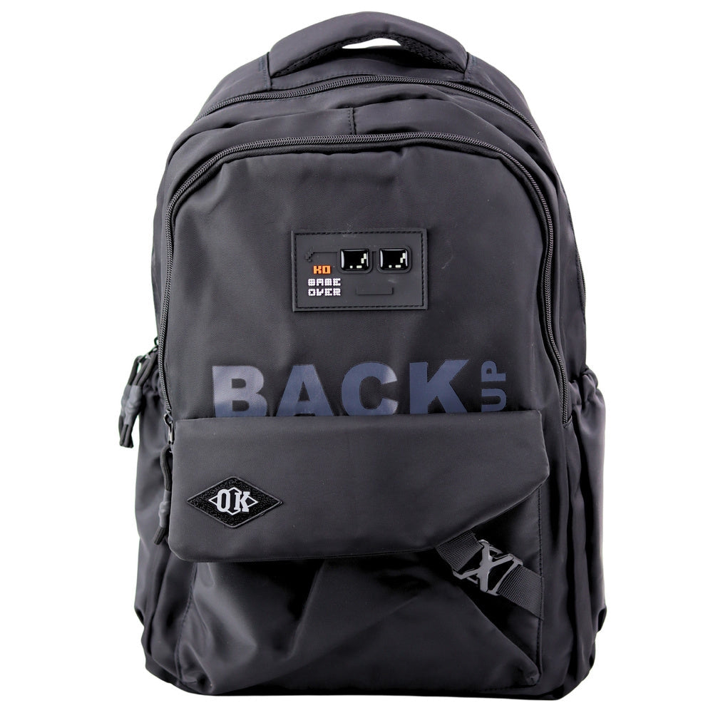 Ryggsäck 23L svart 46x33x15 cm med 2 fack och 6 fickor